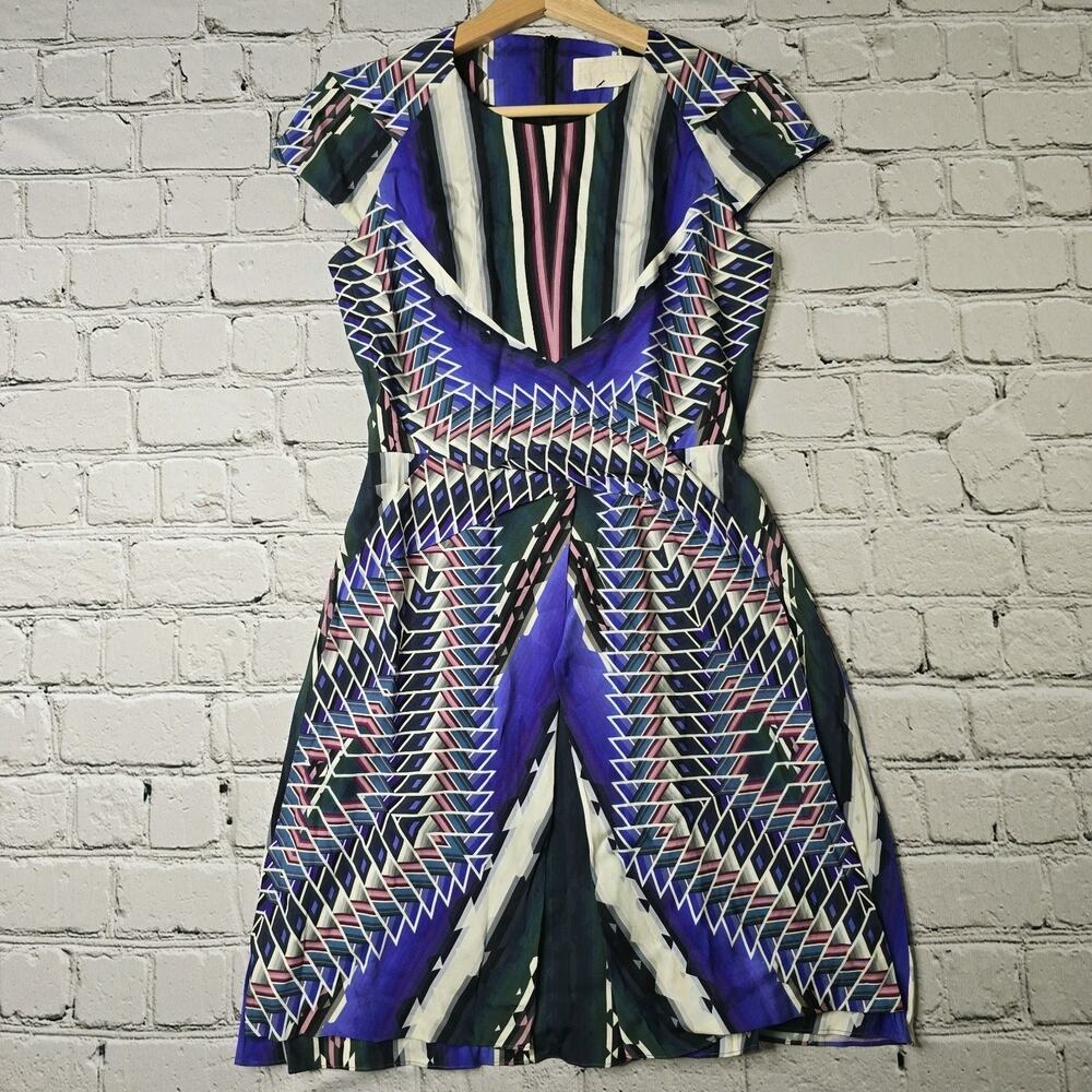 Peter Pilotto Silk Blend‎ Cap Sleeve Sheath Multicolor Dress Size US 4